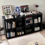 Bibliothèque noire eprolo avec étagères en grille, meuble de rangement pour chambre ou salon, en bois ou métal.