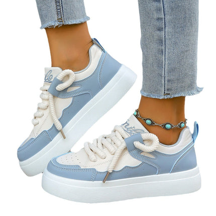 Large Size White Shoes Female Student Platform