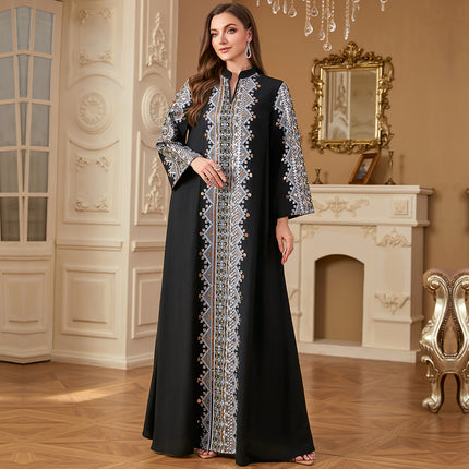 Middle East Dubai Arab Embroidery Stitching Dress
