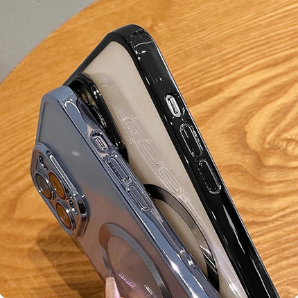 Magnetic Plating Transparent With Lens Protector Drop-resistant Phone Case