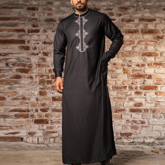 Muslim Long Sleeve Embroidered Ethnic Style Arabic Robe
