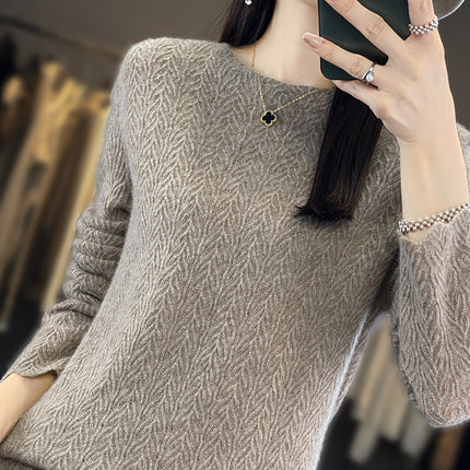 Heavy Industry Round Neck Sweater Hollow Out Loose Pullover Women