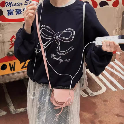 Women's Embroidered Bow Pullover Sweater