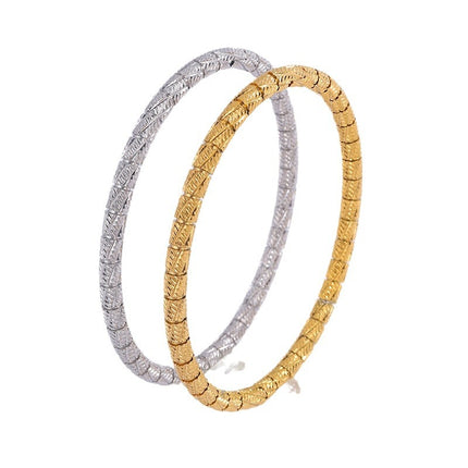 Stainless Steel Bamboo Round Beads Bracelet