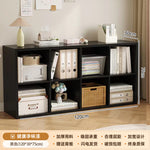Bibliothèque eprolo noire avec étagères et compartiments de rangement pour chambre ou salon, style moderne et pratique.