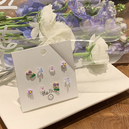 H Alphabet Letter Earrings Women's Silver Needle Small Delicate Earrings