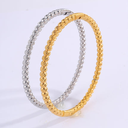 Stainless Steel Bamboo Round Beads Bracelet