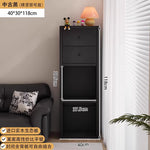 Bibliothèque eprolo noire avec rangement sur pied, grille murale, idéale pour chambre ou espace de rangement.