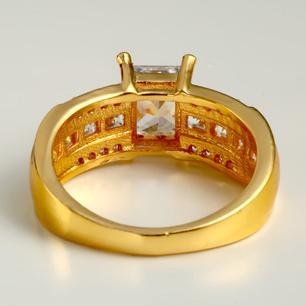 Women's Simple Copper Inlaid Zircon Ring