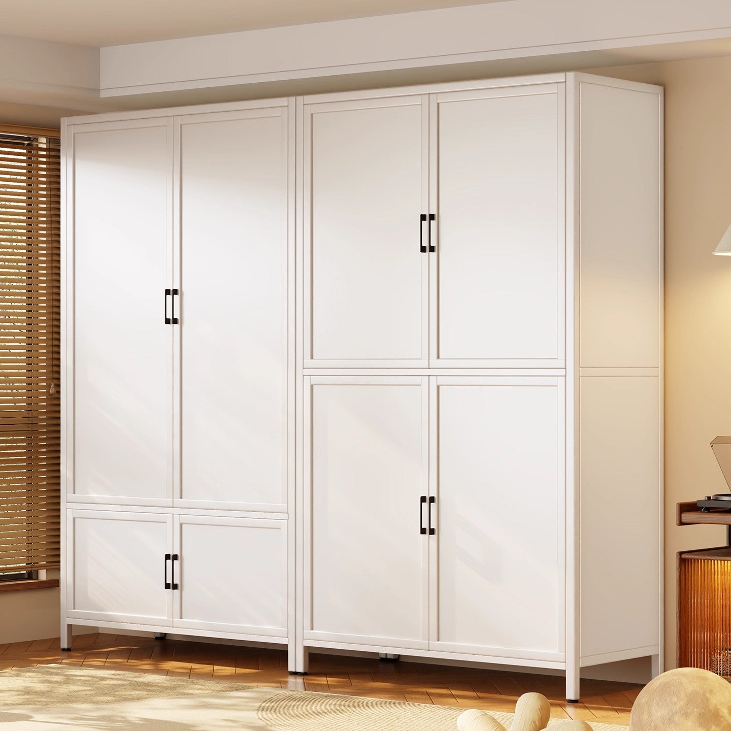 Armoire en acier eprolo pour chambre, rangement épais, simple, avec hangements pour vêtements, adaptée à une pièce de location ou chambre d’enfant