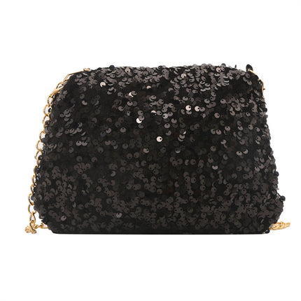 Contrast Color And Versatile Sequined Underarm Bag For Women