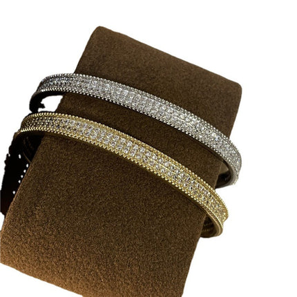 Light Luxury High-grade Exquisite Two-color Full Diamond Fine Bracelet