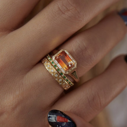 Gold Three-piece Ring Set Retro Women's Suit Ornament