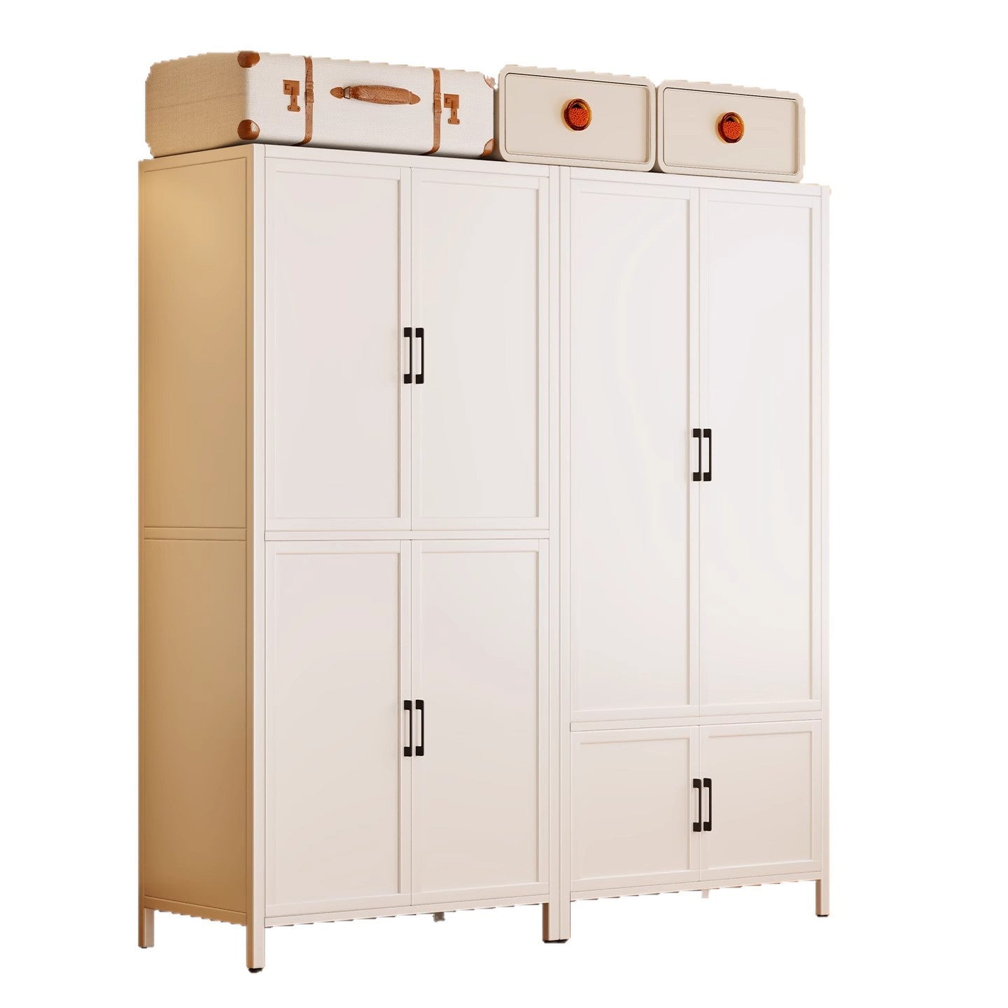 Armoire en acier eprolo pour chambre, rangement épais avec penderie pour vêtements d'enfants ou bébé, style simple et robuste