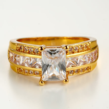Women's Simple Copper Inlaid Zircon Ring