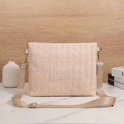 Straw Shoulder Bag Solid Color Crossbody