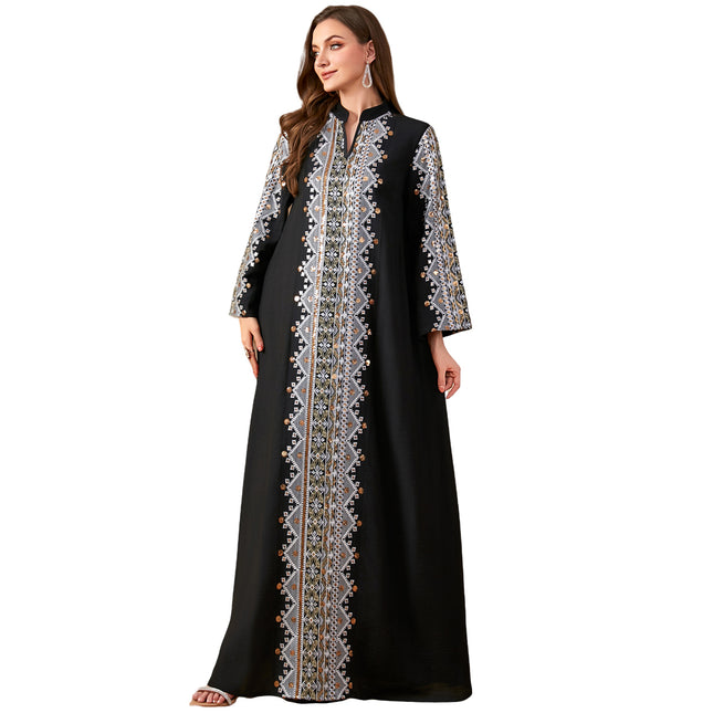 Middle East Dubai Arab Embroidery Stitching Dress