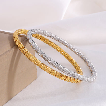 Stainless Steel Bamboo Round Beads Bracelet