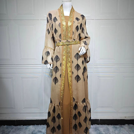 Middle East Arab Dubai Robe Mesh Embroidery Dress