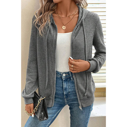 Women's Solid Color Hoodie Simple Versatile Slim Fit