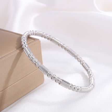 Stainless Steel Bamboo Round Beads Bracelet