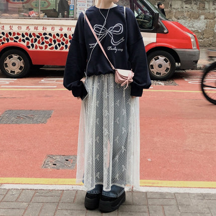 Women's Embroidered Bow Pullover Sweater