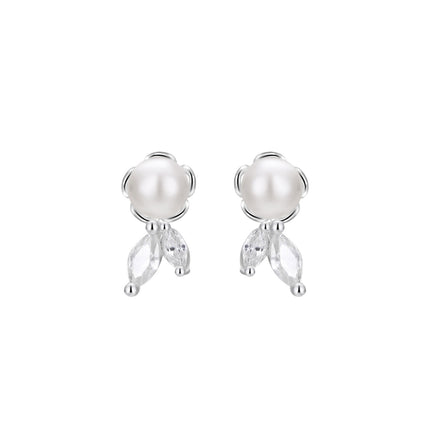 S999 Sterling Silver Pure Silver Stud Earrings Female Water Drop Ear-caring Shell Pearls