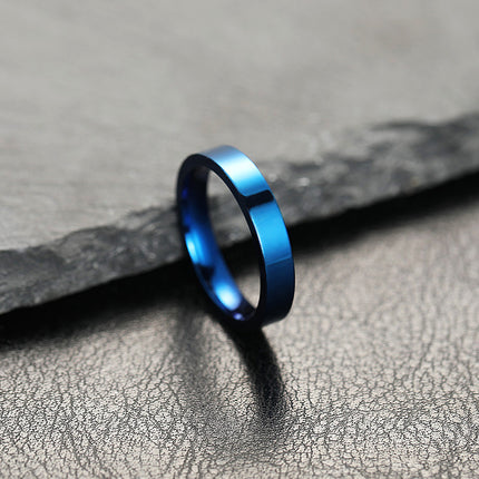 Non-fading Special-interest Design 4mm Bright Surface Simple Bracelet Stainless Steel Ornament Couple Ring