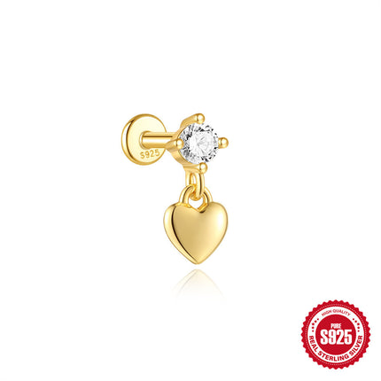 S925 Sterling Silver Shiny Diamond-encrusted Opal Zircon Earrings