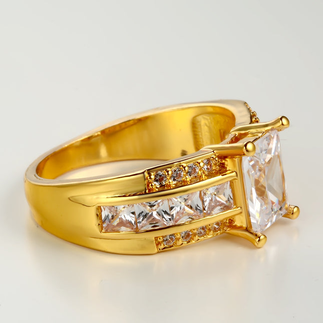 Women's Simple Copper Inlaid Zircon Ring