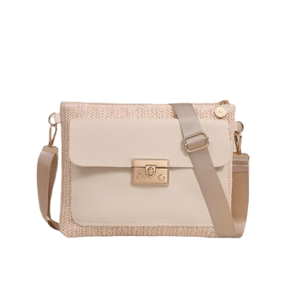 Straw Shoulder Bag Solid Color Crossbody