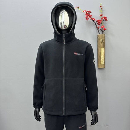 Hooded Fleece-lined Thickened Men's Coat Jacket Cold-proof Warm Double-sided Polar Fleece