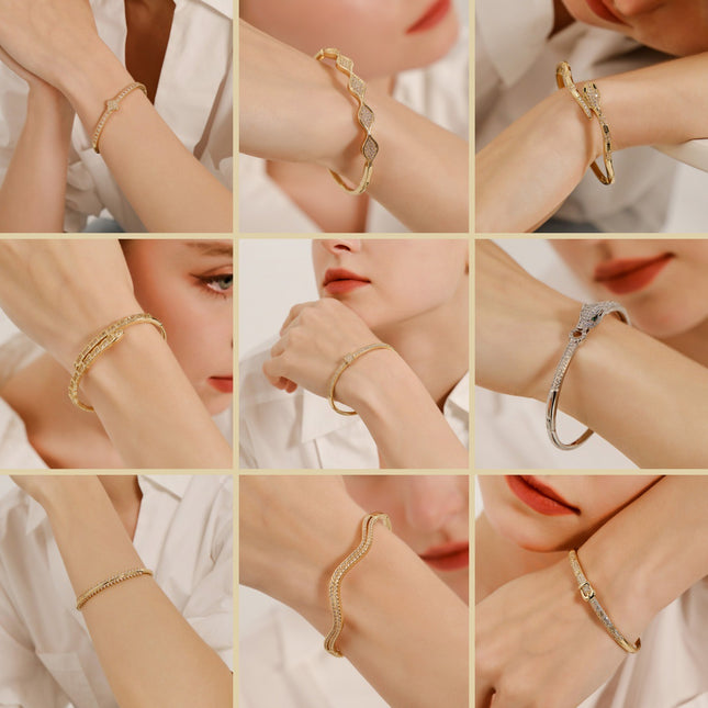 Women's Non-fading Bracelet Copper Inlaid Zirconium Buckle Bracelet