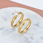 Zircon Couple Rings Gold / No 6