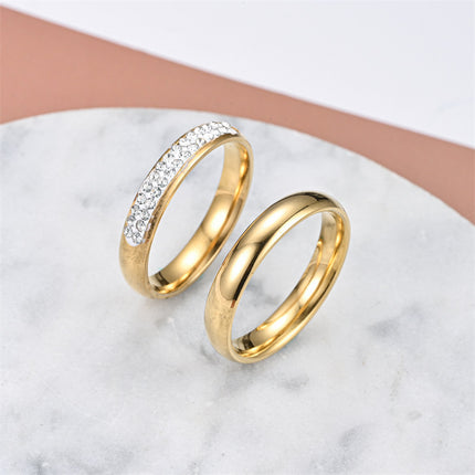 Fashionable Elegant Stainless Steel Non-fading Titanium Steel Couple Rings