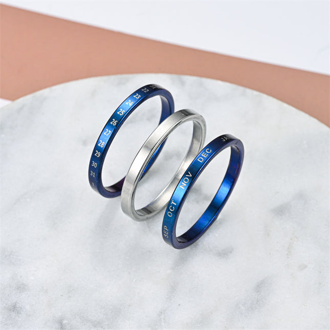 Fashionable Elegant Stainless Steel Non-fading Titanium Steel Couple Rings