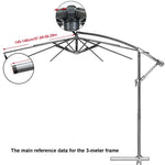 Tissu de parapluie de remplacement pour parasol extérieur Novah, 2,7/3 mètres, tissu résistant pour protection solaire.