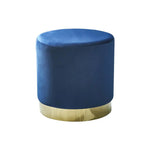 Pouf moderne Novah en tissu, mobilier ottoman élégant et confortable pour salon ou espace de détente.