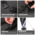 Housse imperméable pour parasol droit Novah, protection résistante contre l'eau, adaptée à un parasol droit.
