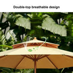 Tissu de remplacement pour parasol extérieur Novah, 2,7/3 mètres, résistant aux intempéries, couleur beige, vue de dessus