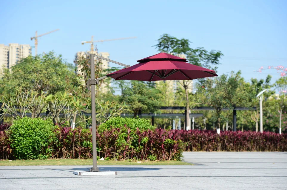 Parasol d'extérieur Novah de 3 m, parasol roman pour plage et piscine, protection solaire élégante et résistante.