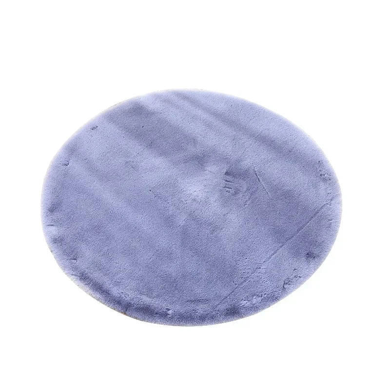 Tapis rond coloré en shaggy moderne pour salon, chambre ou chambre d'enfants, par Novah, doux et décoratif.
