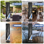 Housse de protection imperméable pour parasol droit Novah, couvre le parasol avec tissu résistant aux intempéries.