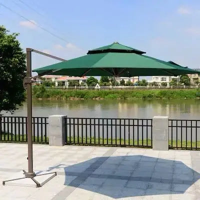 Parasol d'extérieur Novah pour balcon Villa, ombrage large avec mât en acier et tissu résistant aux intempéries.