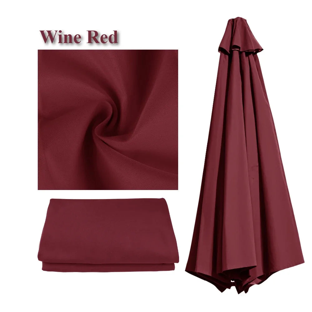 Tissu de parapluie de rechange pour parasol d'extérieur Novah, canopy de jardin ou patio, résistant aux intempéries en tissu imperméable