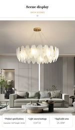 Lustre moderne Novah au plafond avec design élégant en métal et lumière douce, suspendu dans un intérieur contemporain.