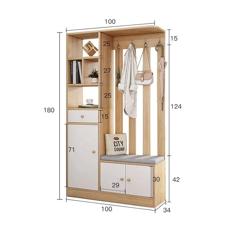 Armoire moderne Novah avec portes élégantes en bois clair, rangement spacieux pour chambre ou salon.
