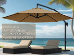 Tissu de parapluie de remplacement pour parasol de jardin Novah, tissu de canopy extérieur pour terrasse et patio.