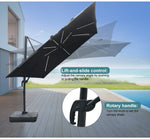 Parasol moderne ModernGarden Bali de Novah avec toile beige et structure en bois pour jardin ou terrasse.