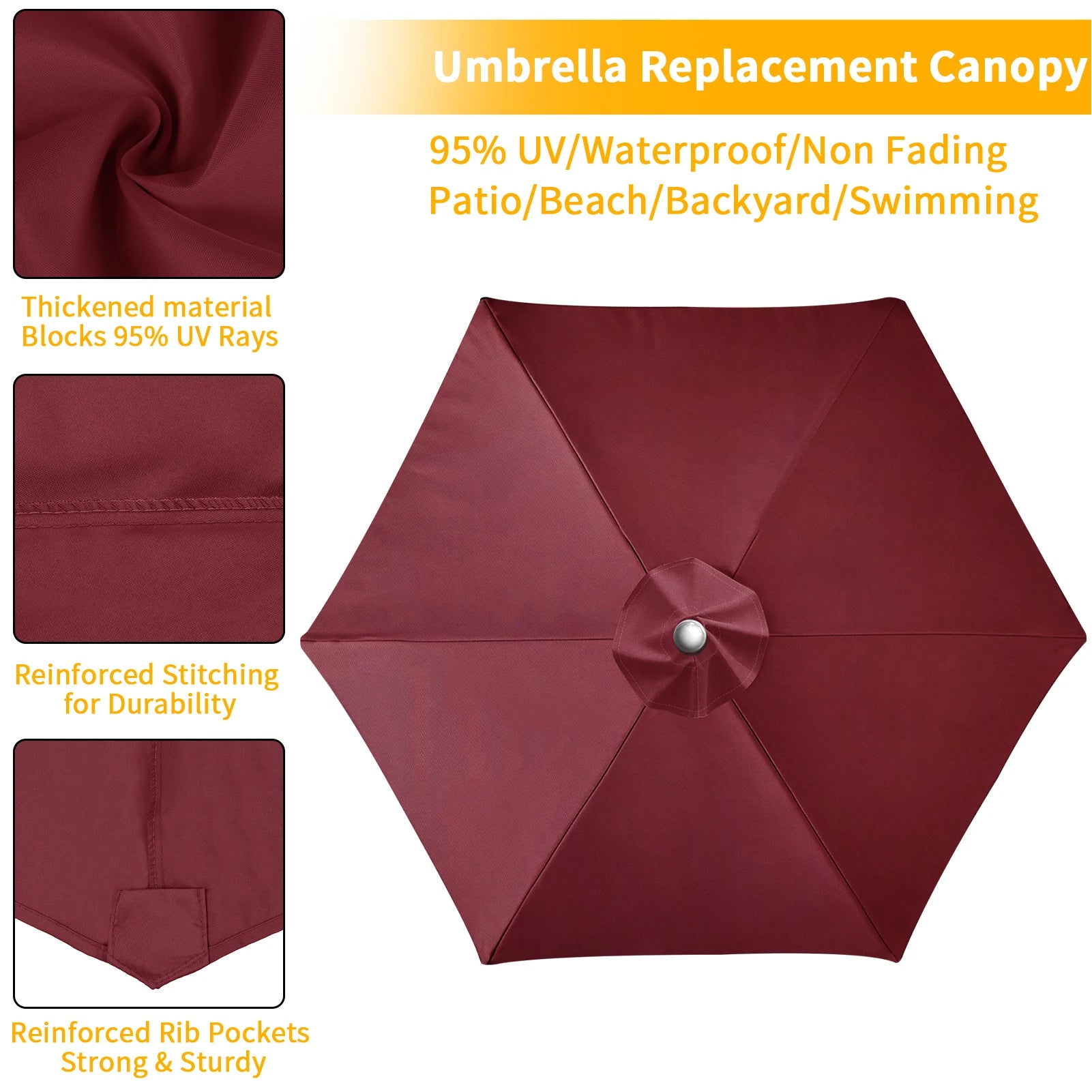 Housse de remplacement pour parapluie imperméable Novah, protection pour parapluie extérieur, tissu résistant à l'eau.